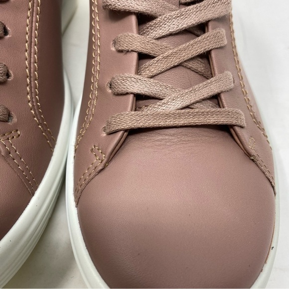 ECCO SOFT 7 LADIES 470343 Leather Sneakers Morel Limestone Black - Picture 6 of 9